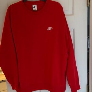 Nike Men's Red Crewneck Sweatshirt